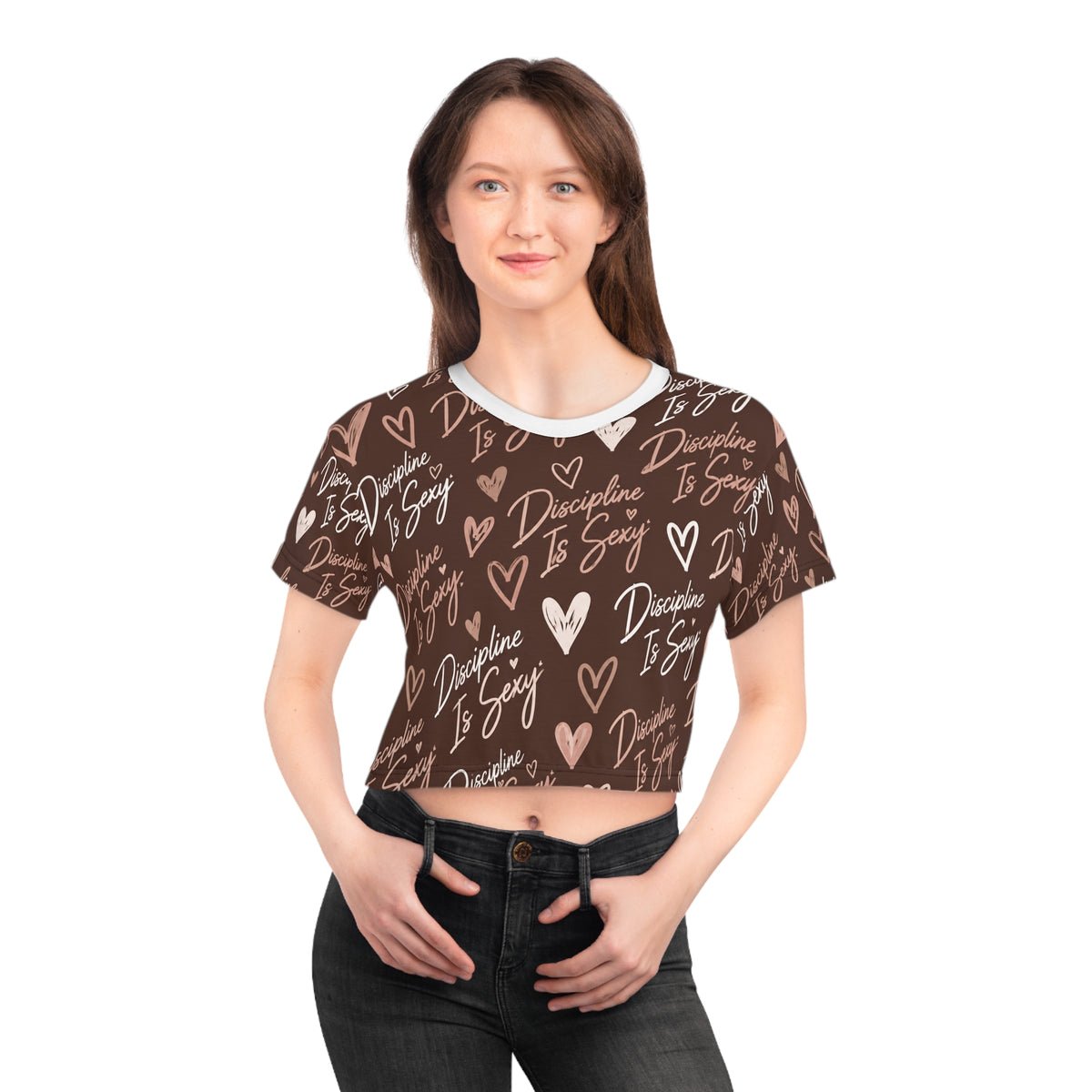 Discipline Is Sexy™ Signature MOVE Cropped Tee | Mocha Cream