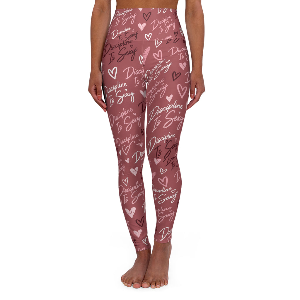The Discipline Is Sexy™ Signature Leggings Script Pattern | Blush