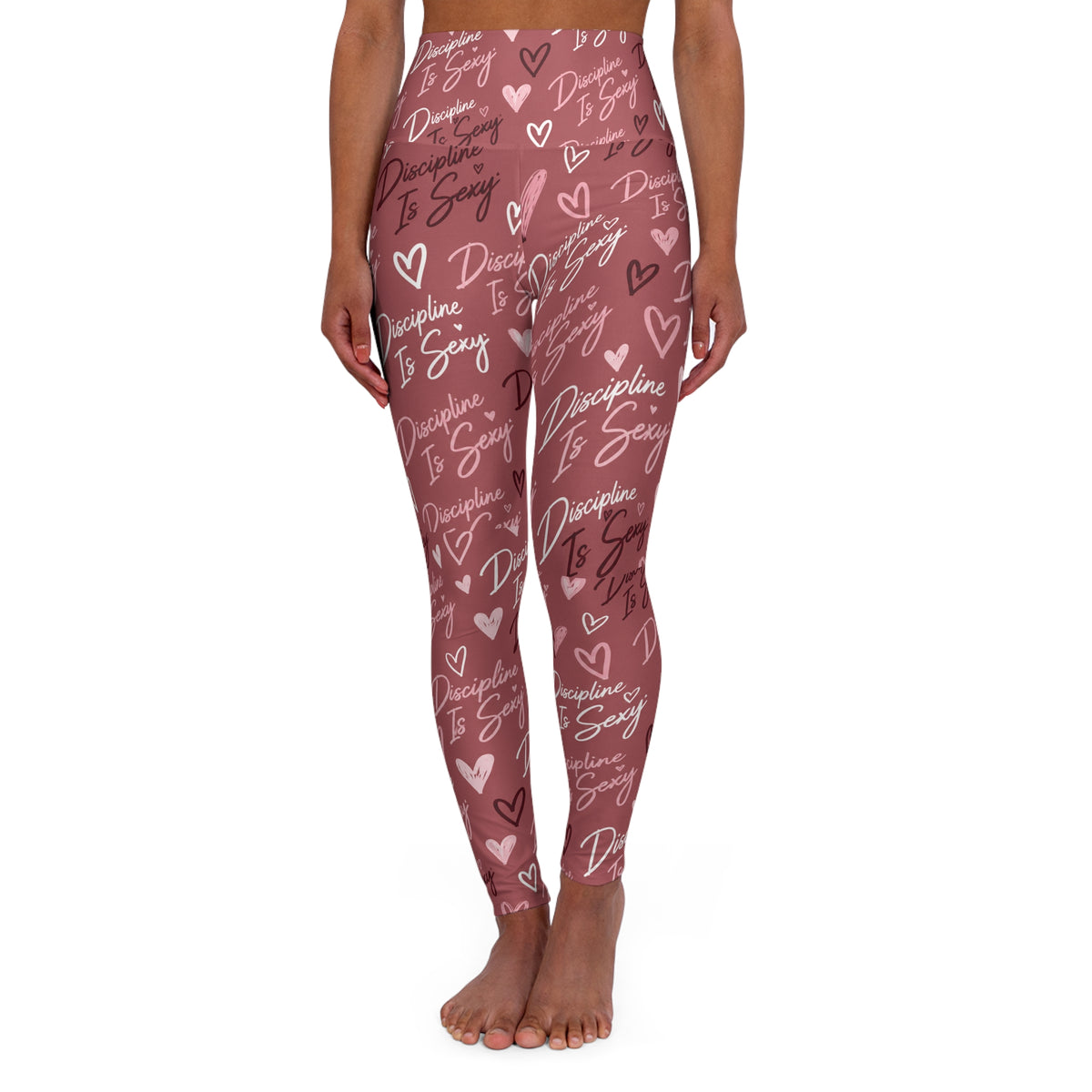 The Discipline Is Sexy™ Signature Leggings Script Pattern | Blush
