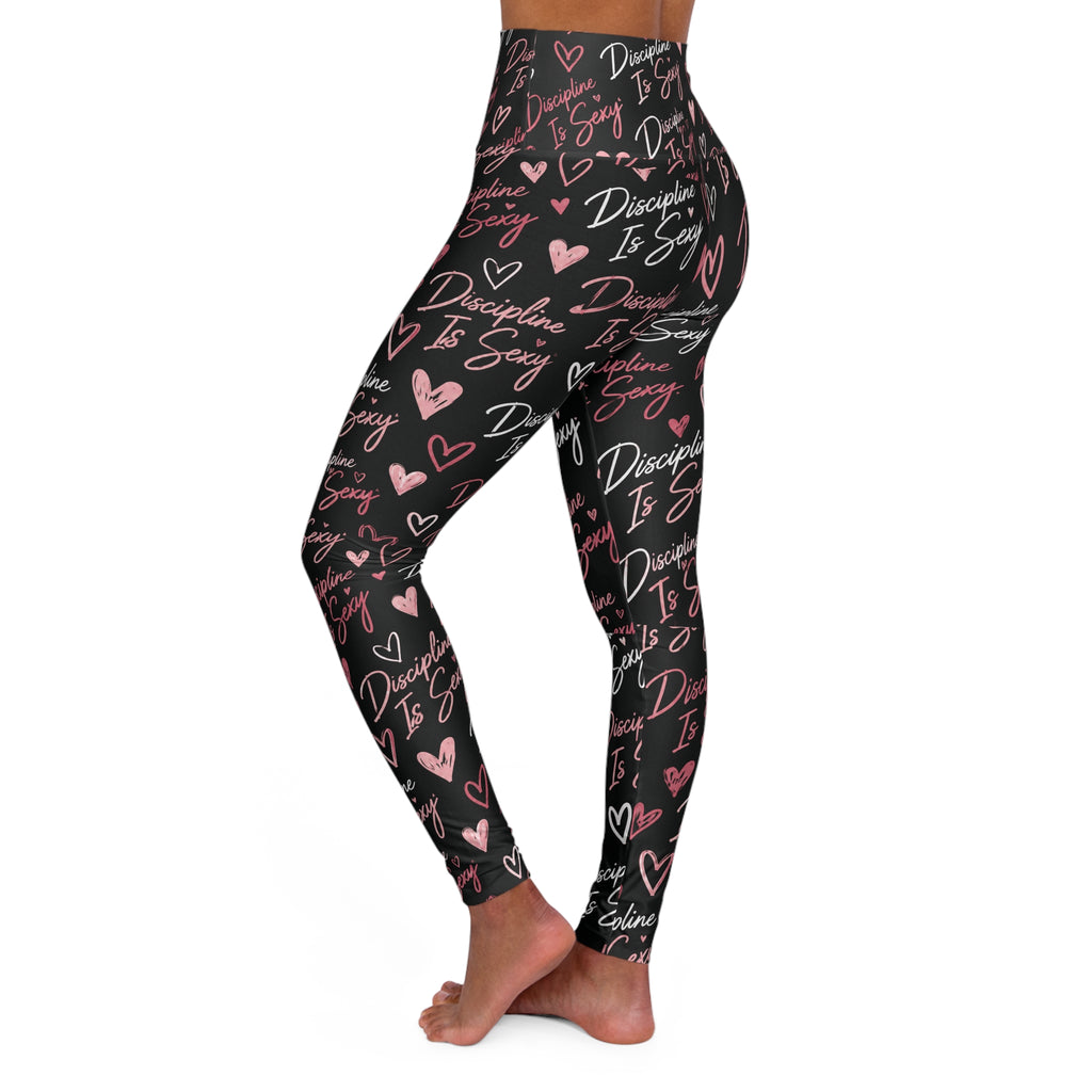 The Discipline Is Sexy™ Signature Leggings Script Pattern | Black