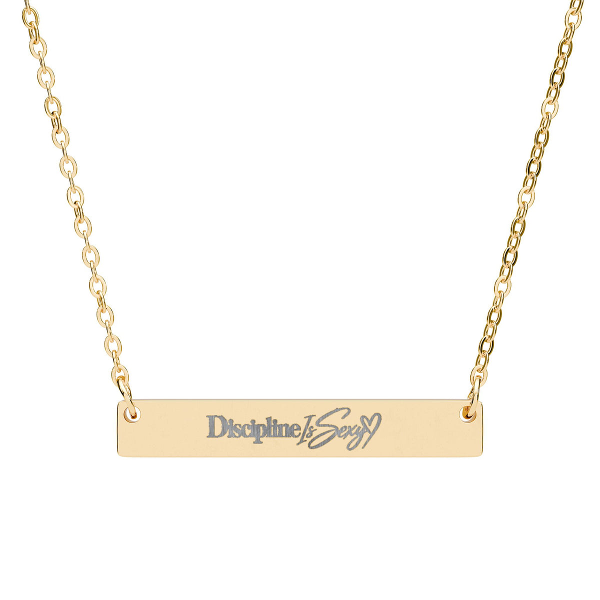 Discipline Is Sexy™ Signature Engraved Bar Necklace | Everyday Statement Jewelry