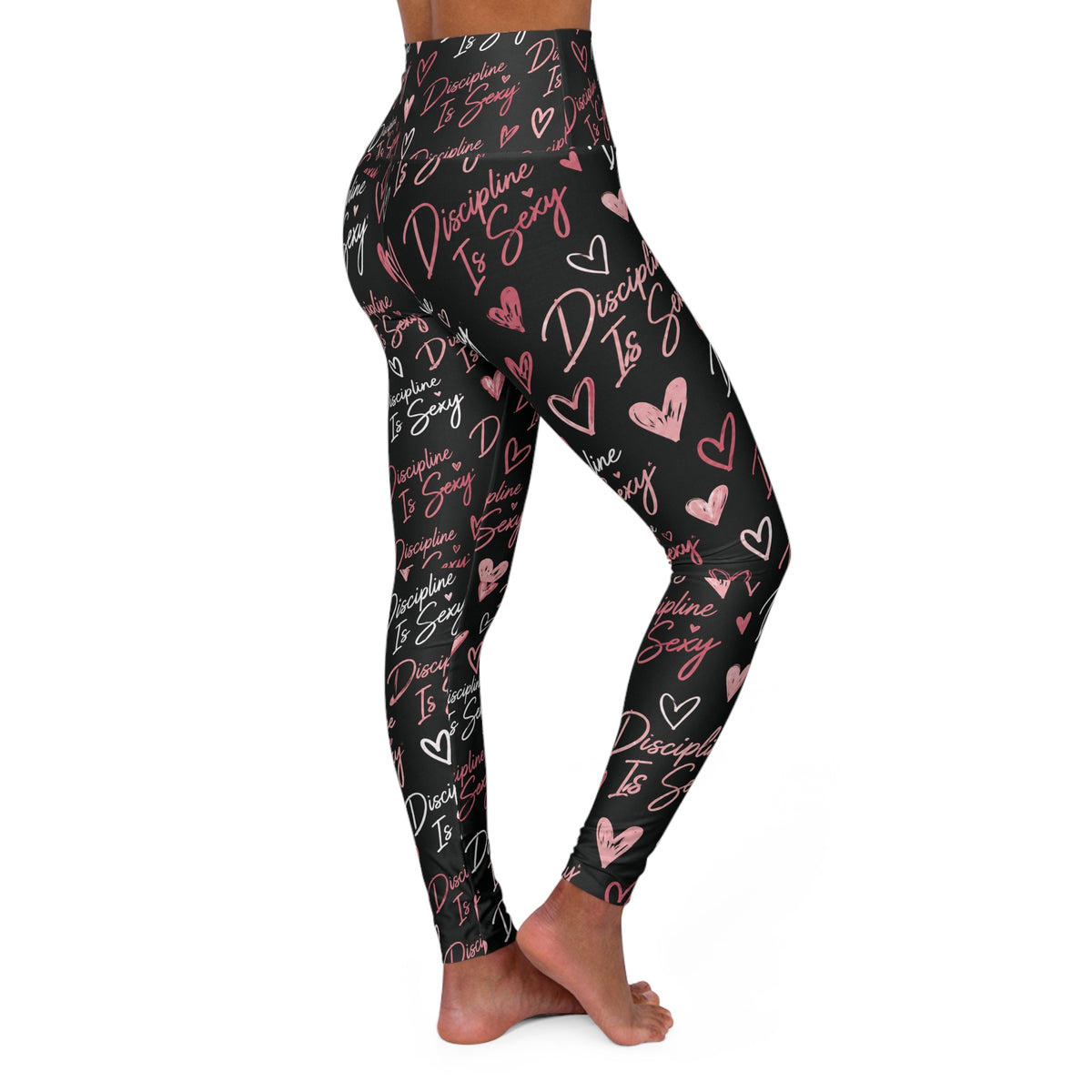 The Discipline Is Sexy™ Signature Leggings Script Pattern | Black