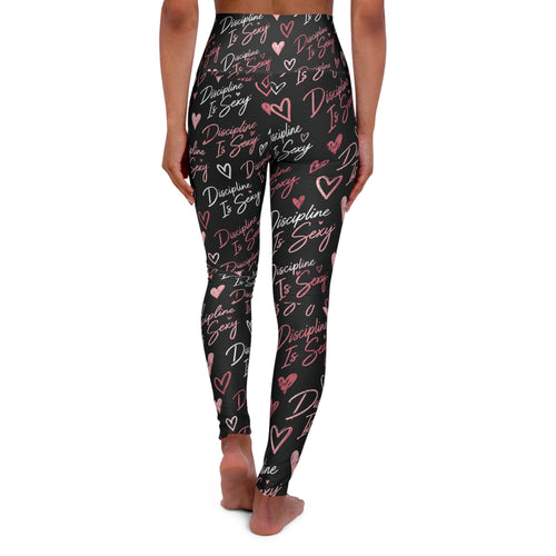 The Discipline Is Sexy™ Signature Leggings Script Pattern | Black