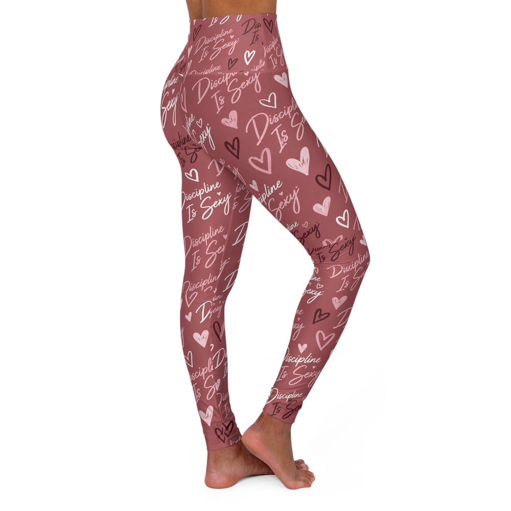 The Discipline Is Sexy™ Signature Leggings Script Pattern | Blush