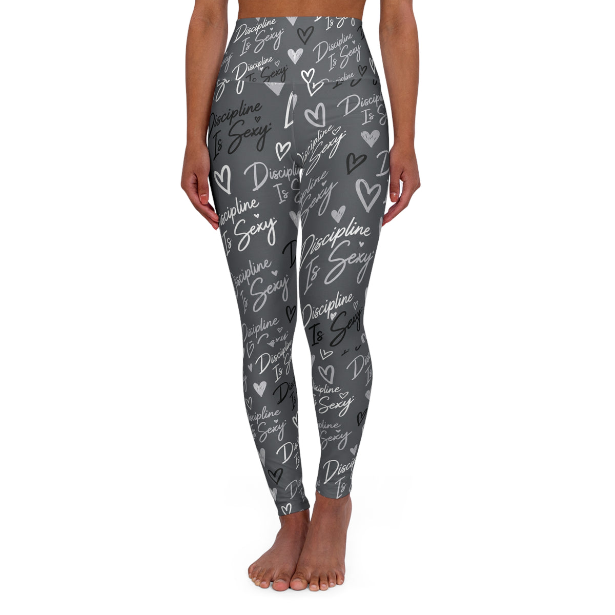 The Discipline Is Sexy™ Signature Leggings  Script Pattern  | Gray