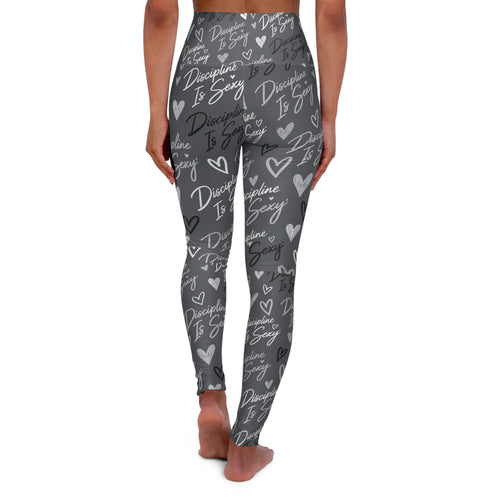 The Discipline Is Sexy™ Signature Leggings  Script Pattern  | Gray