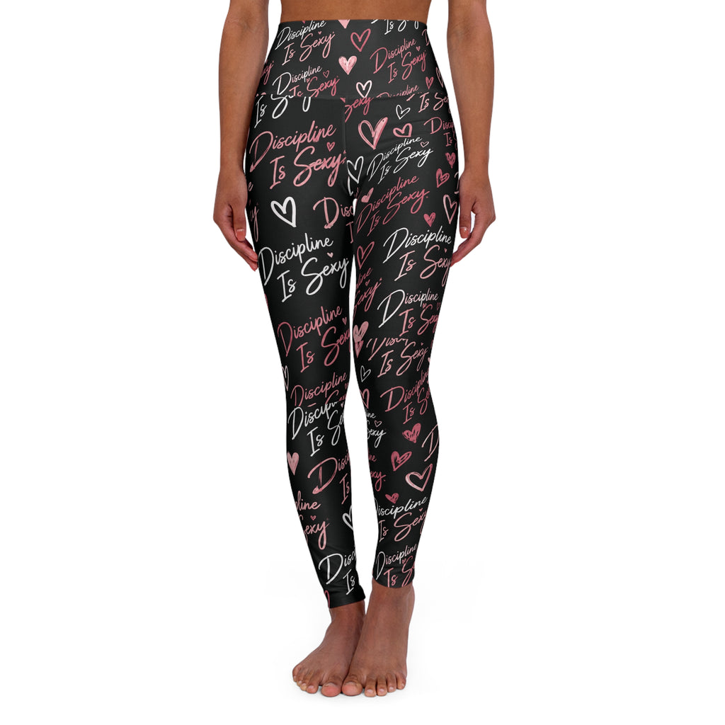 The Discipline Is Sexy™ Signature Leggings Script Pattern | Black