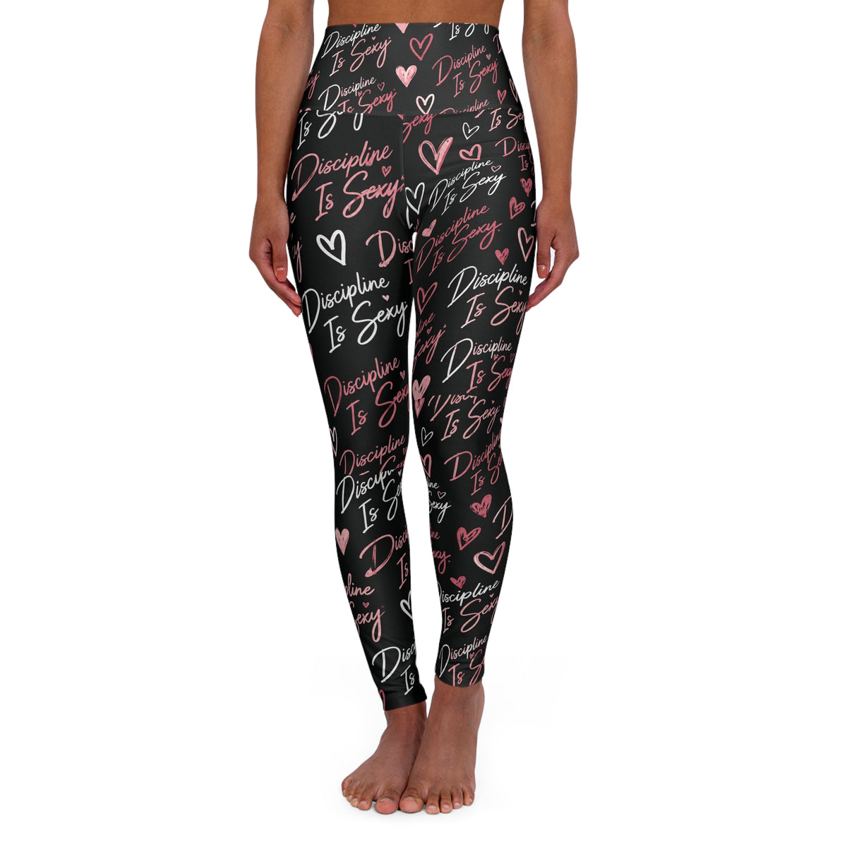 The Discipline Is Sexy™ Signature Leggings Script Pattern | Black
