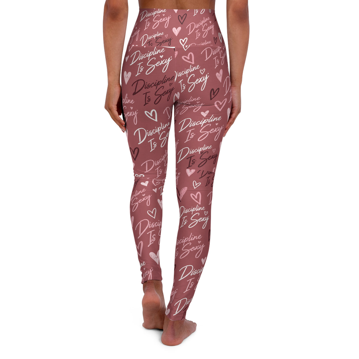 The Discipline Is Sexy™ Signature Leggings Script Pattern | Blush