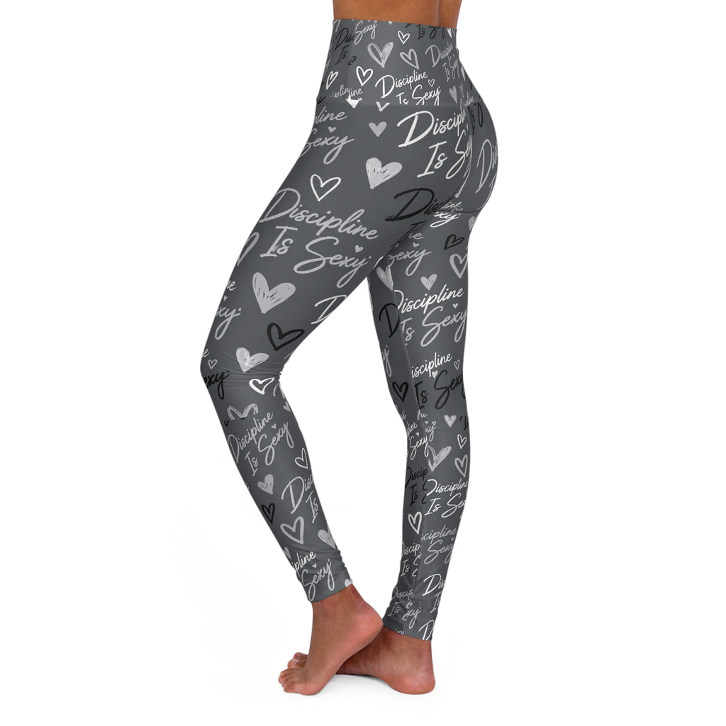 The Discipline Is Sexy™ Signature Leggings  Script Pattern  | Gray