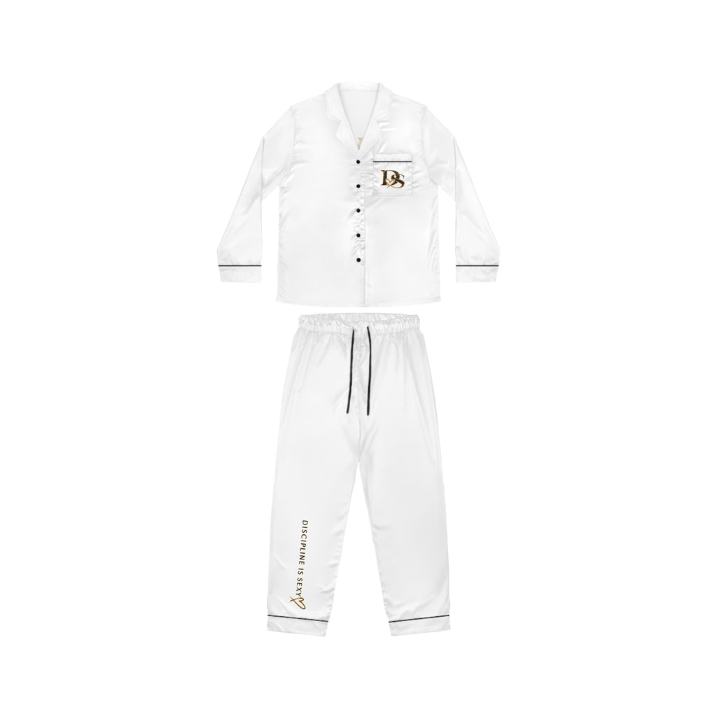 The S.E.X.Y. Signature Satin Pajama Set | White