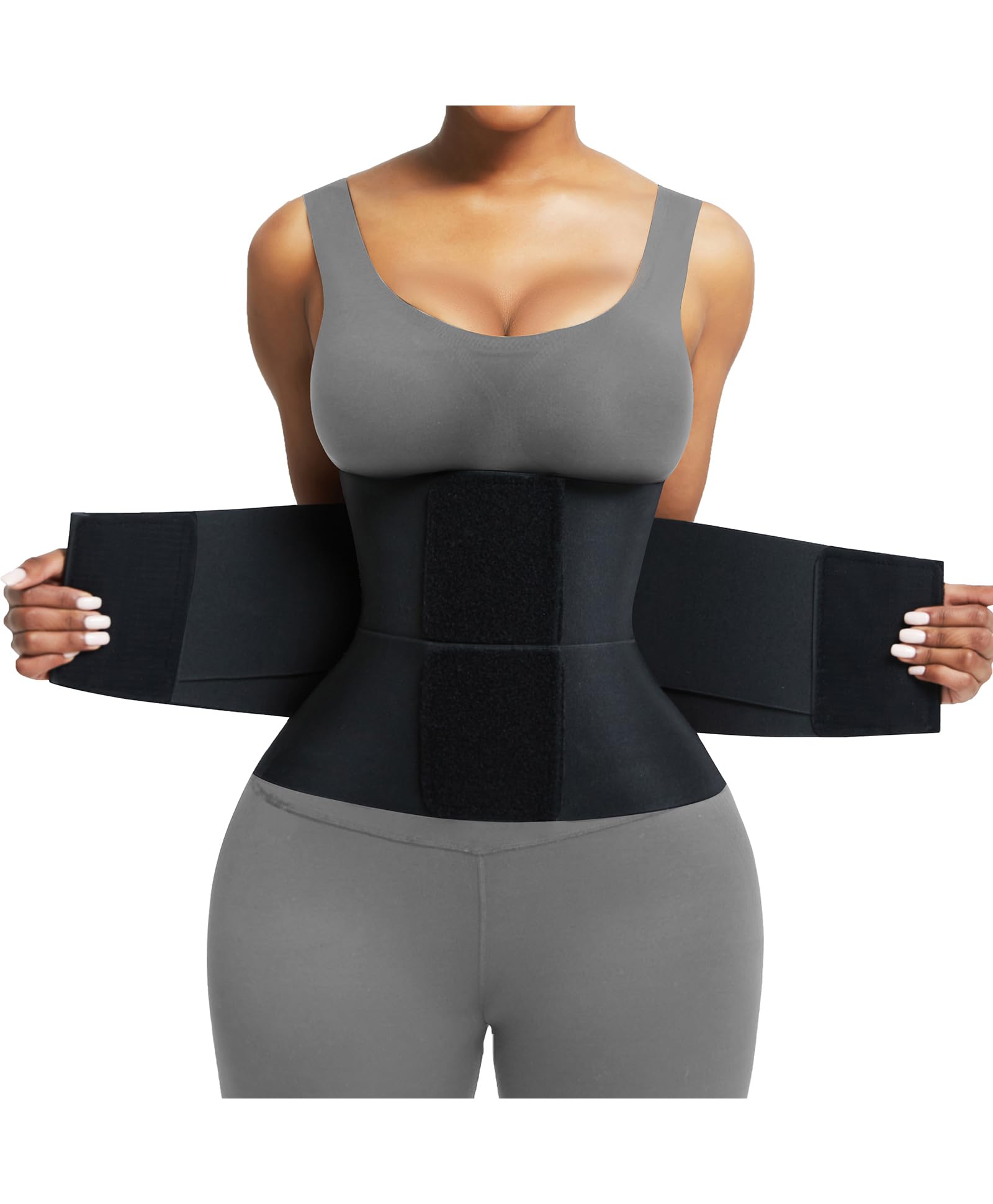 FeelinGirl Waist Trainer Belt Waist Cincher Trimmer Ab Belt Tummy Control Body Shaper with Triple Wrap Women and Men