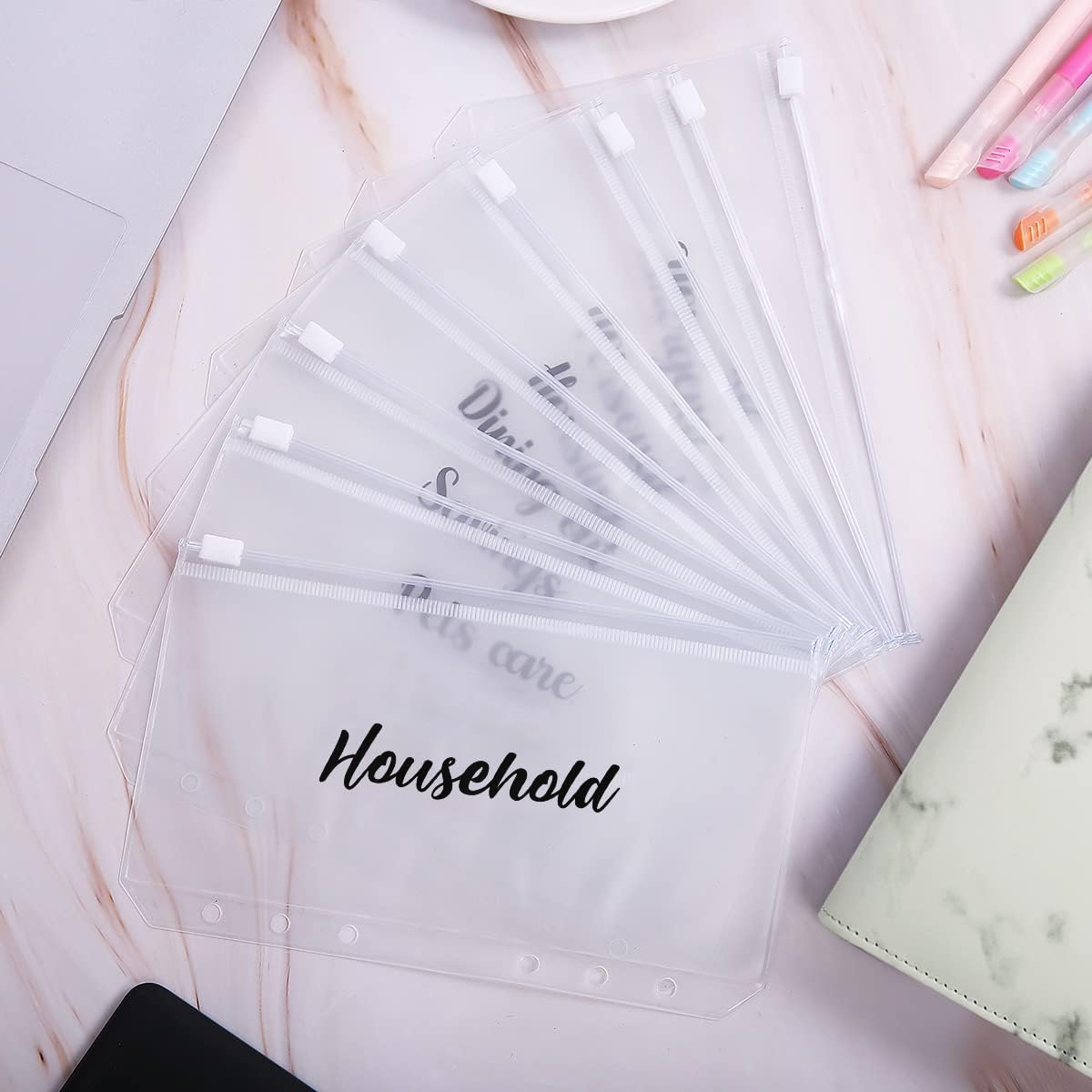 SKYDUE Budget Binder, Money Saving Binder with Zipper Envelopes, Cash Envelopes and Expense Budget Sheets for Budgeting