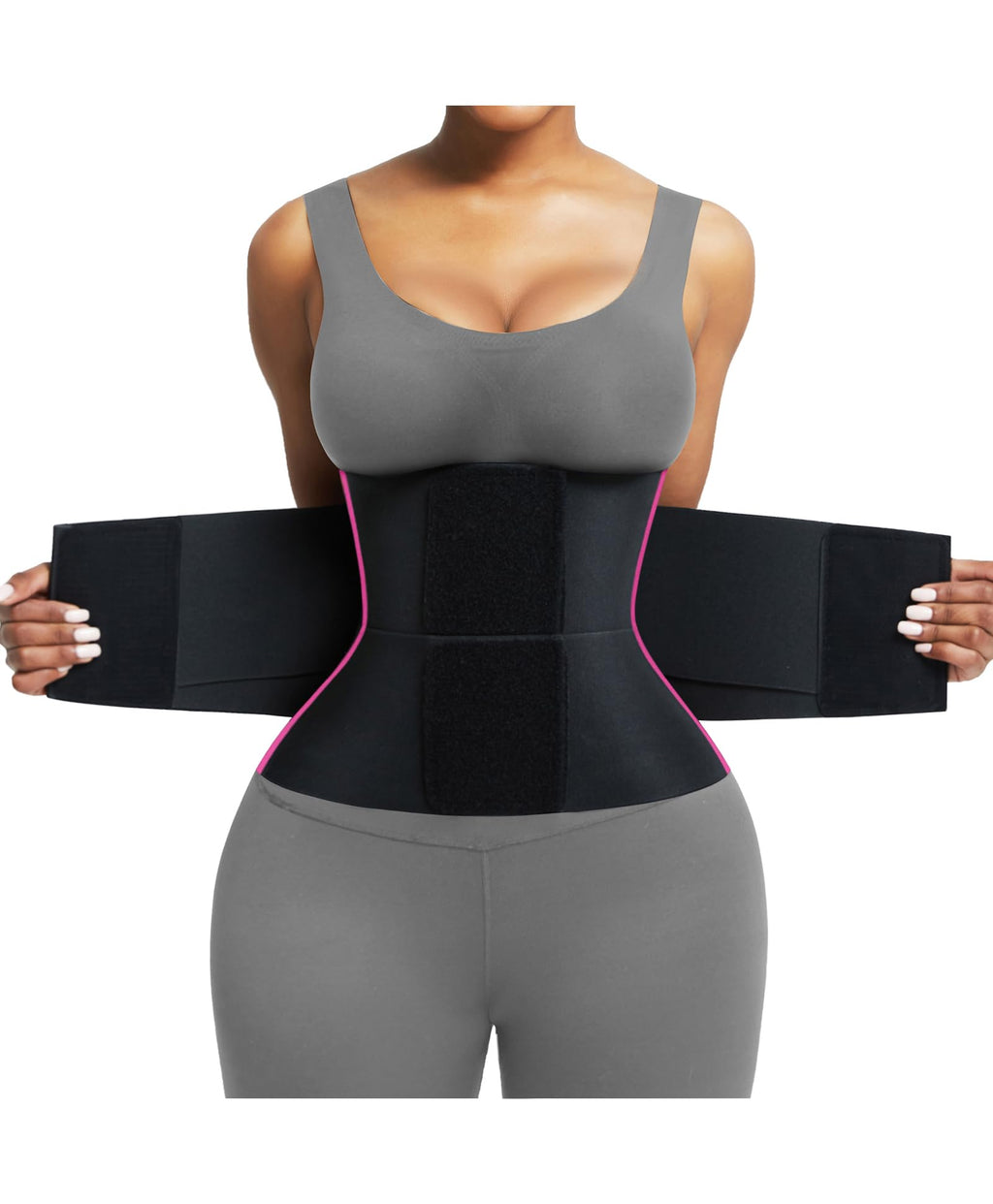 FeelinGirl Waist Trainer Belt Waist Cincher Trimmer Ab Belt Tummy Control Body Shaper with Triple Wrap Women and Men
