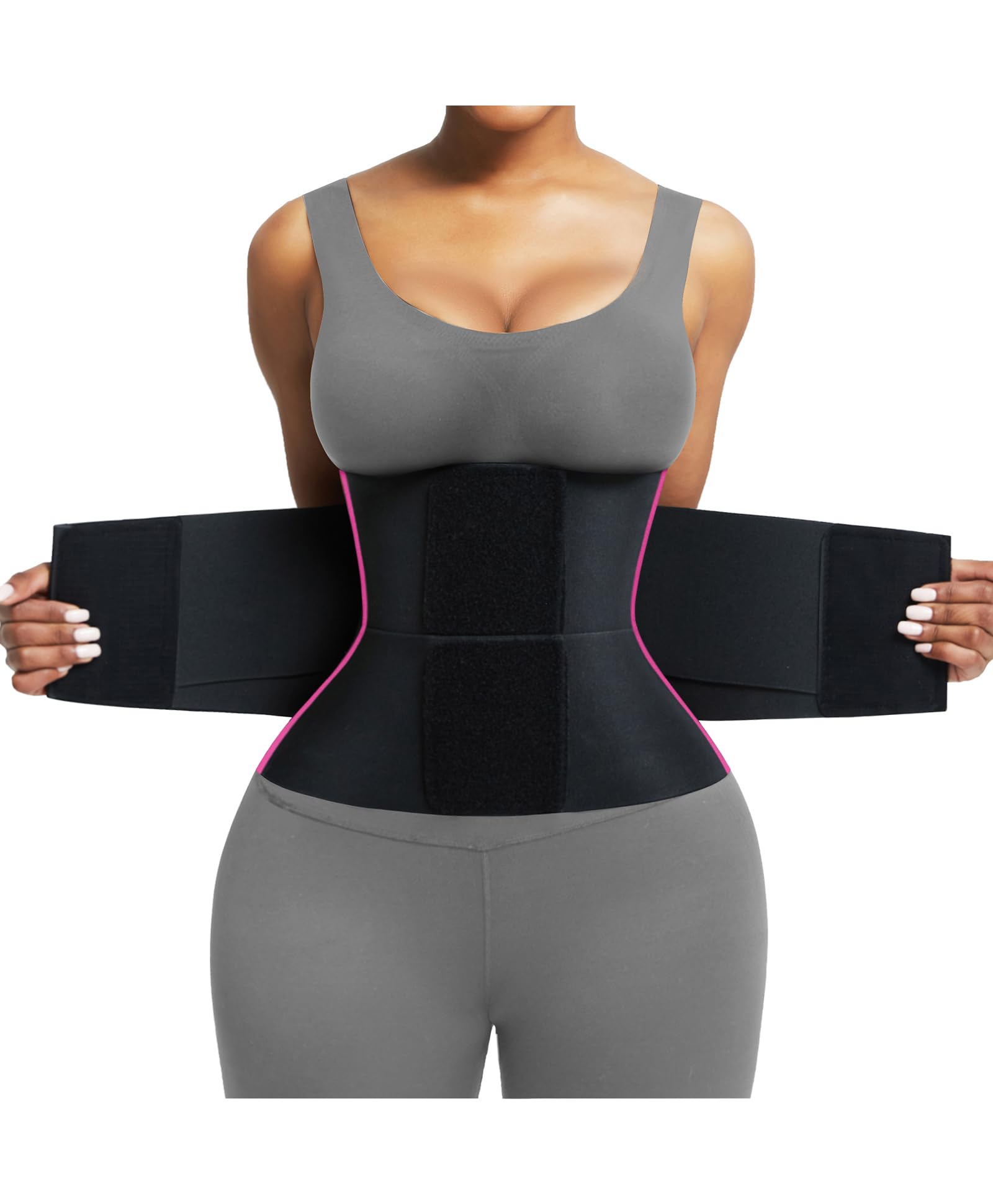 FeelinGirl Waist Trainer Belt Waist Cincher Trimmer Ab Belt Tummy Control Body Shaper with Triple Wrap Women and Men