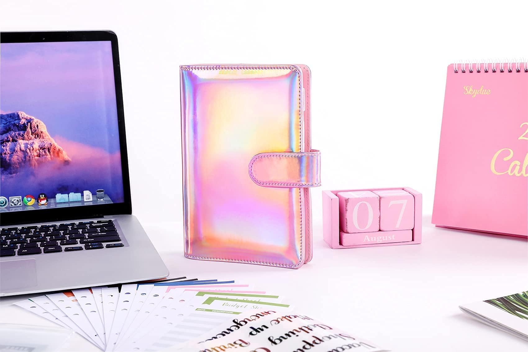 SKYDUE Budget Binder, Money Saving Binder with Zipper Envelopes, Cash Envelopes and Expense Budget Sheets for Budgeting
