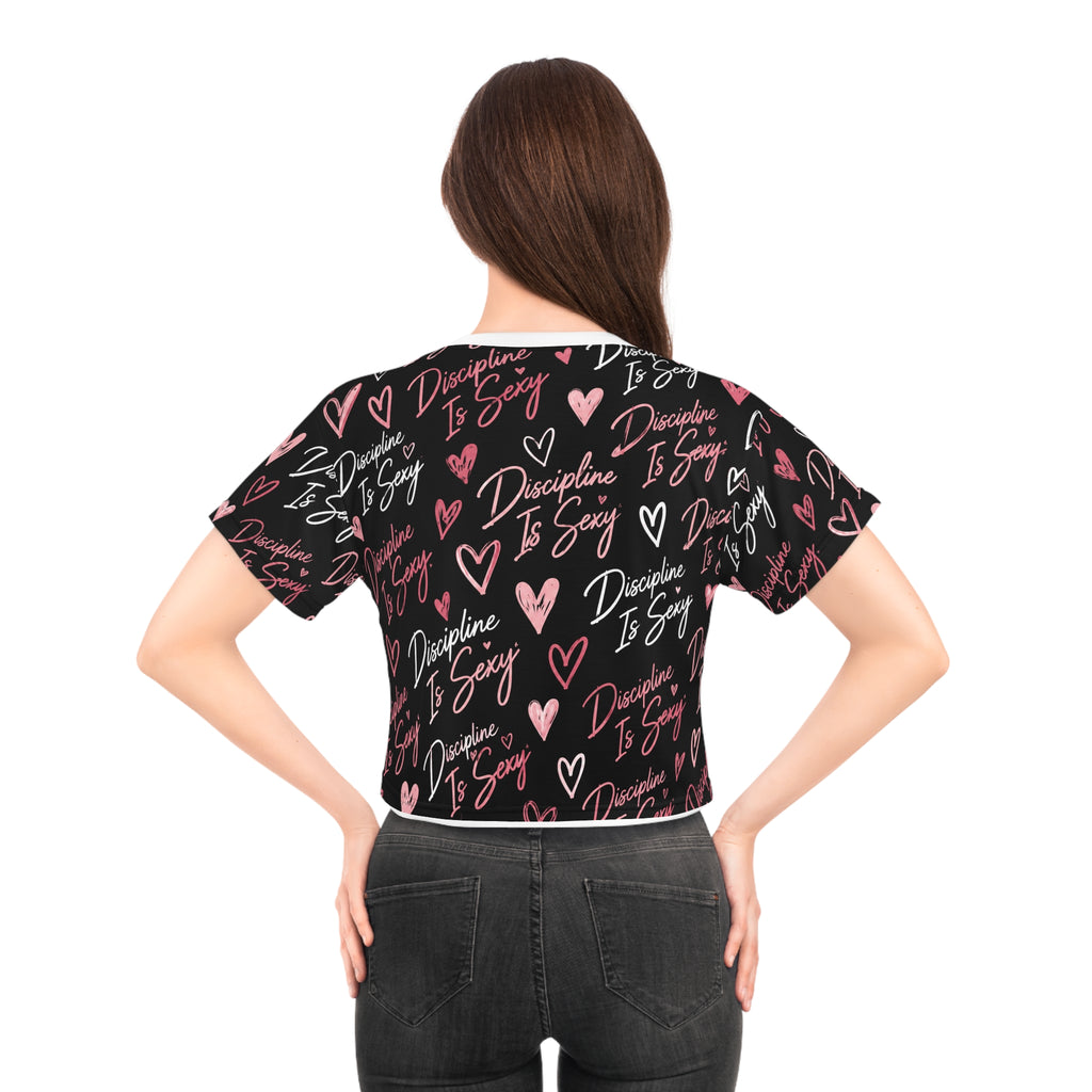 Discipline Is Sexy™ Signature MOVE Cropped Tee | Classic Black & Blush