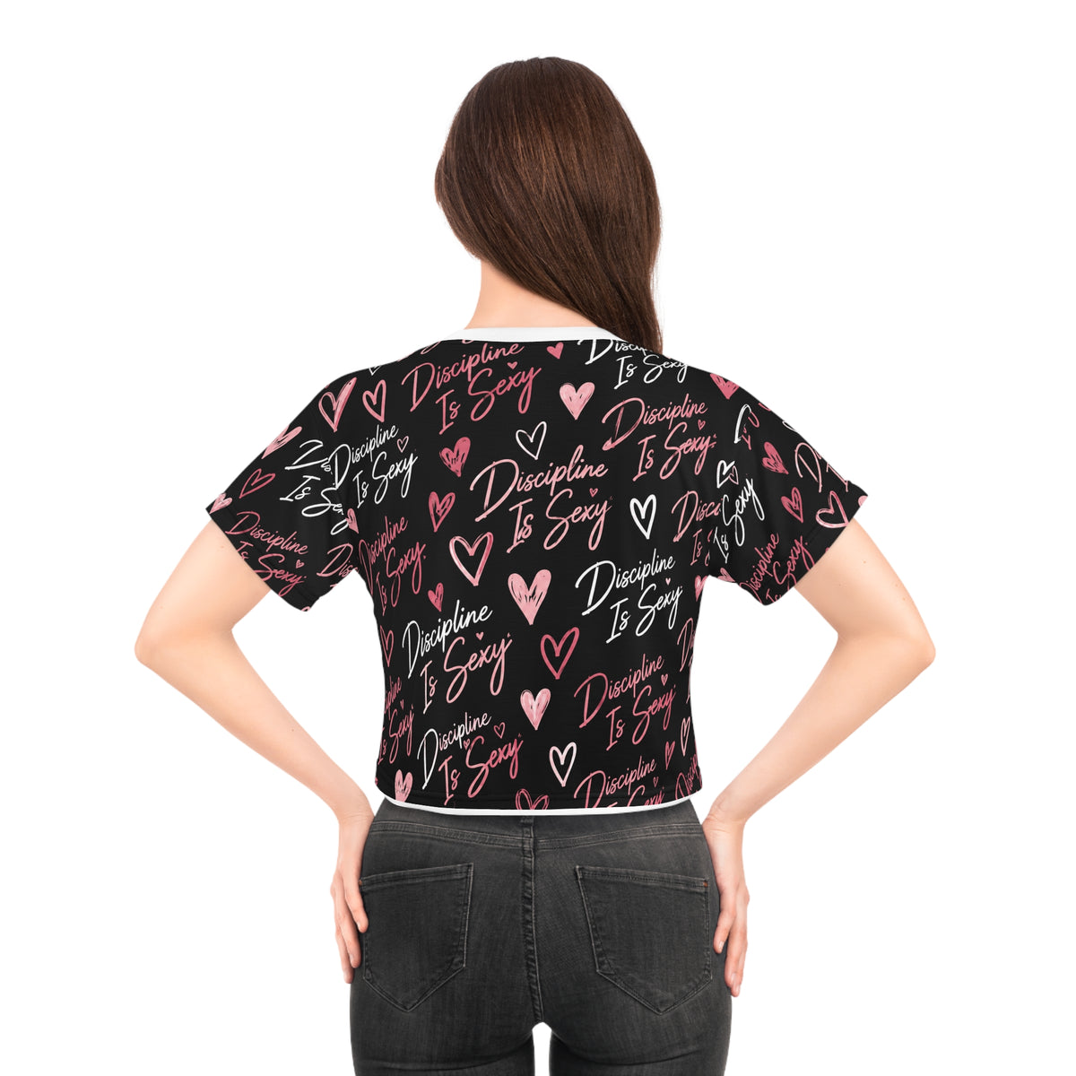 Discipline Is Sexy™ Signature MOVE Cropped Tee | Classic Black & Blush