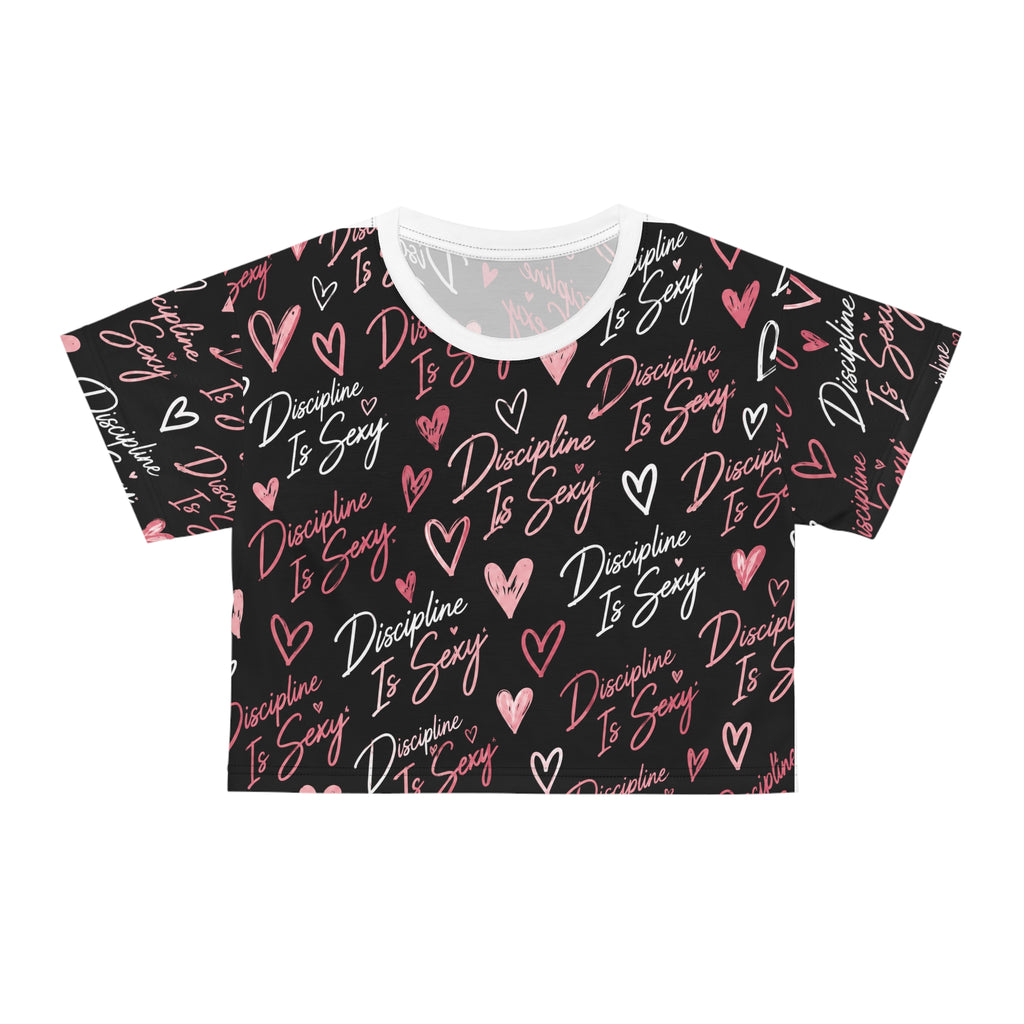 Discipline Is Sexy™ Signature MOVE Cropped Tee | Classic Black & Blush