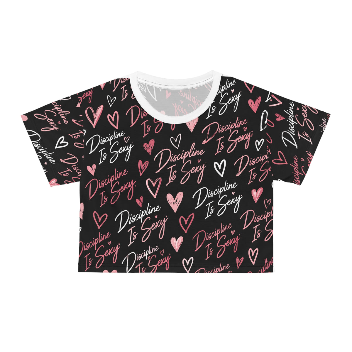 Discipline Is Sexy™ Signature MOVE Cropped Tee | Classic Black & Blush