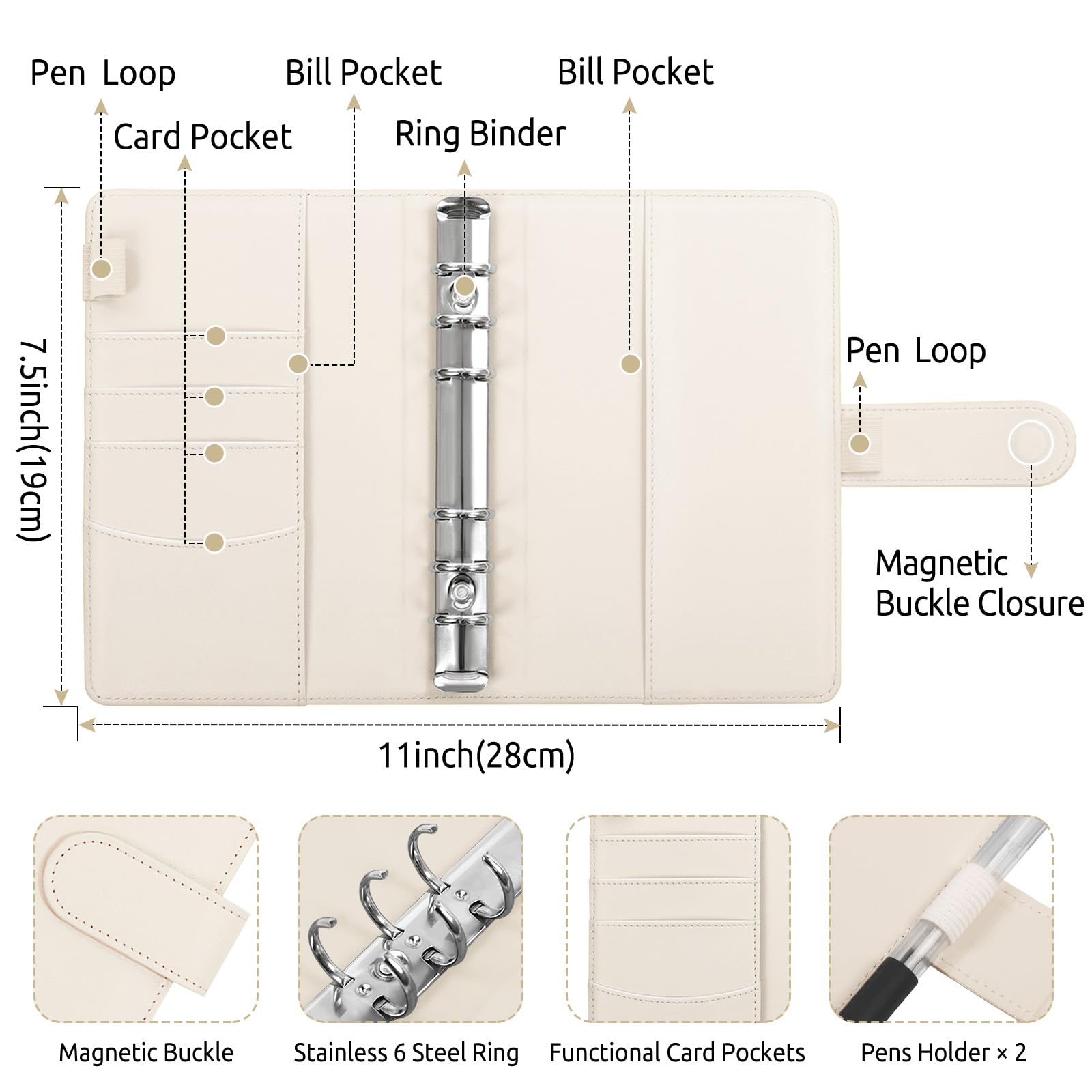 SKYDUE Budget Binder, Money Saving Binder with Zipper Envelopes, Cash Envelopes and Expense Budget Sheets for Budgeting