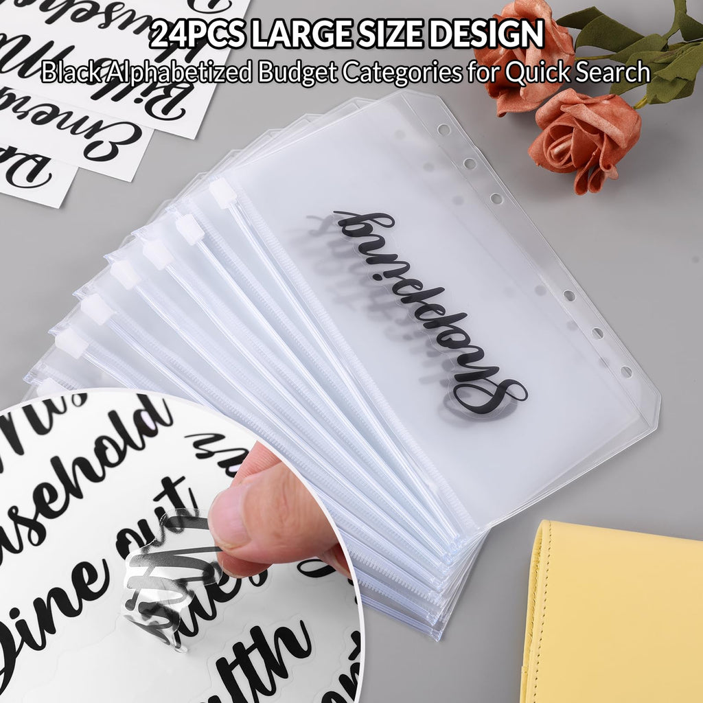 SKYDUE Budget Binder, Money Saving Binder with Zipper Envelopes, Cash Envelopes and Expense Budget Sheets for Budgeting