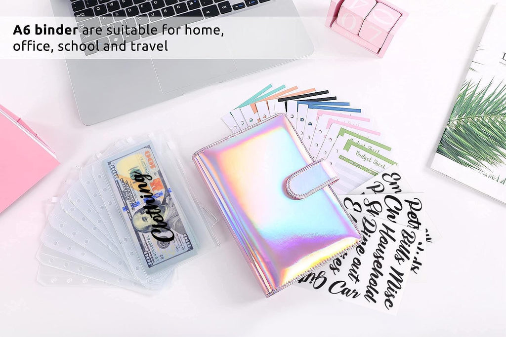 SKYDUE Budget Binder, Money Saving Binder with Zipper Envelopes, Cash Envelopes and Expense Budget Sheets for Budgeting