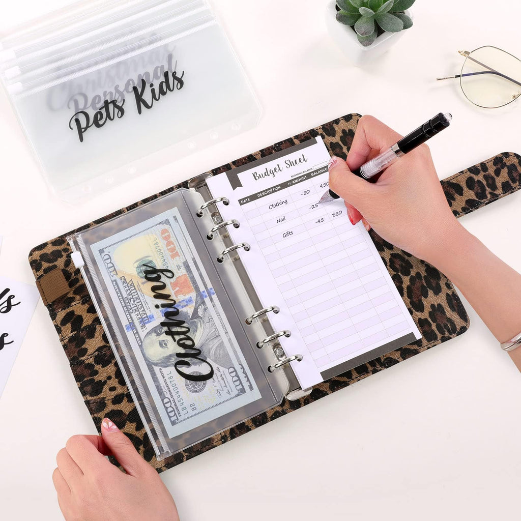 SKYDUE Budget Binder, Money Saving Binder with Zipper Envelopes, Cash Envelopes and Expense Budget Sheets for Budgeting