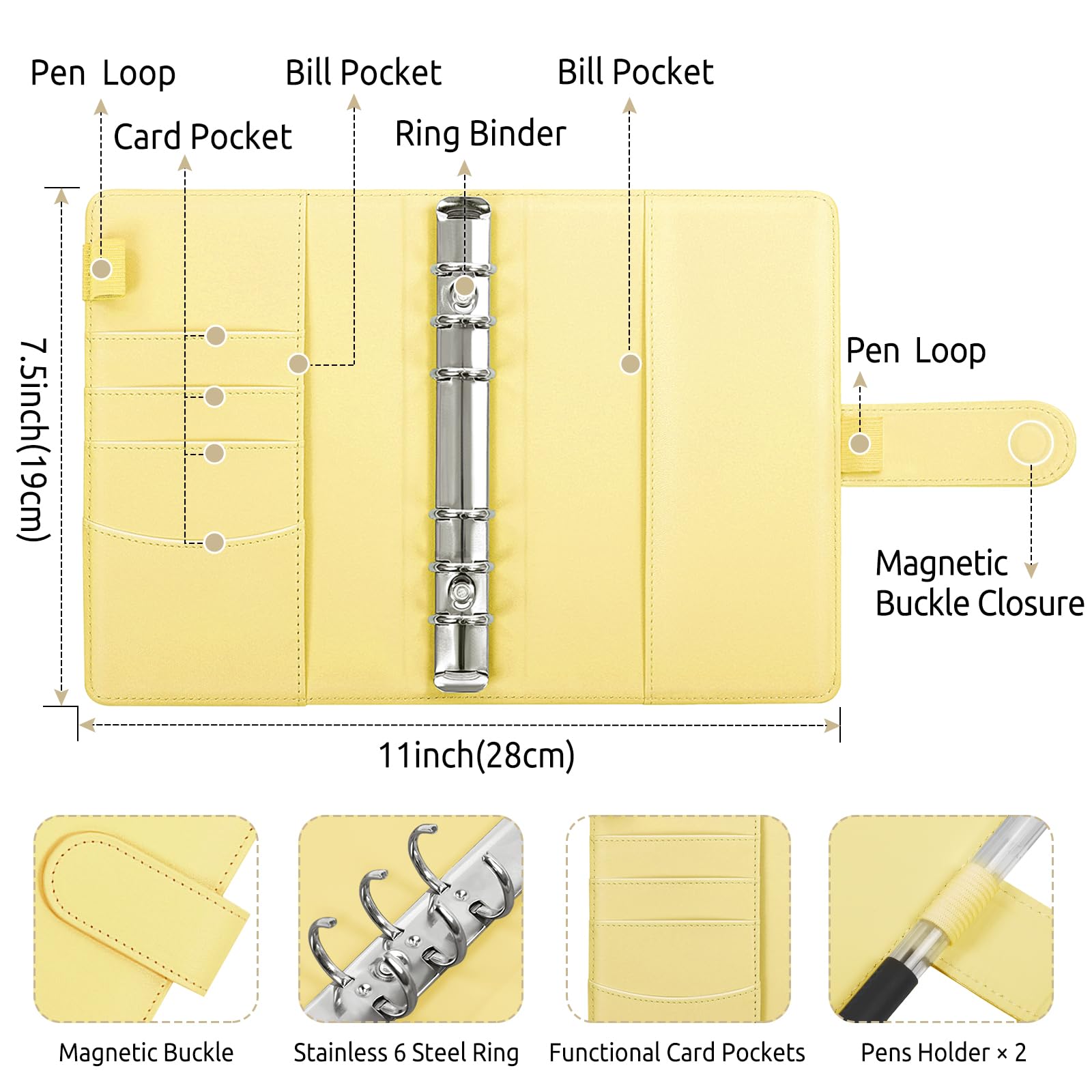 SKYDUE Budget Binder, Money Saving Binder with Zipper Envelopes, Cash Envelopes and Expense Budget Sheets for Budgeting