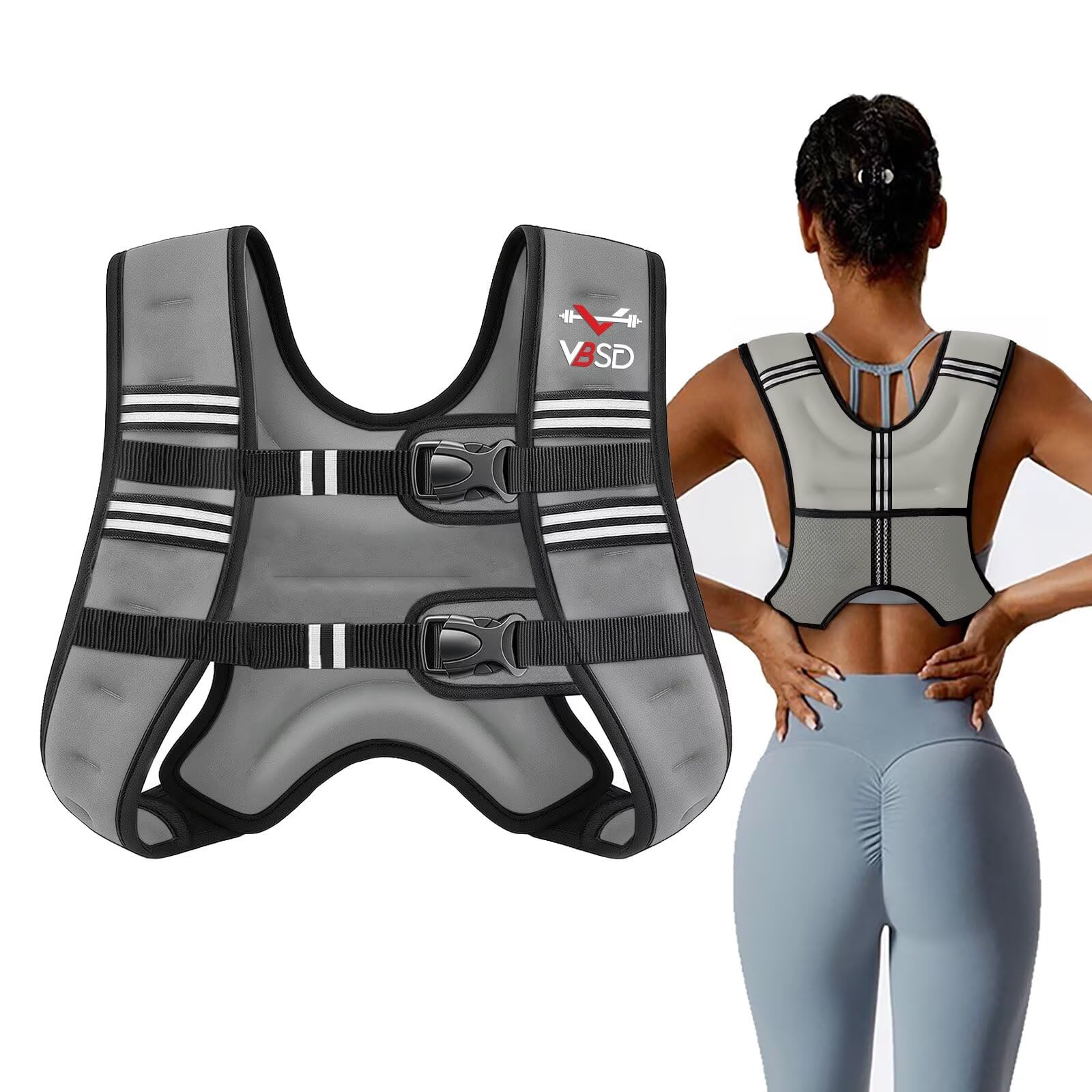 VBSD Weighted Vest Woman 6lb/8lb/12lb/16lb/20lb/25lb/30lb Weight Vest for Women Men Body Weight Vests for Walking Strength Training Running Workout Jogging Fitness
