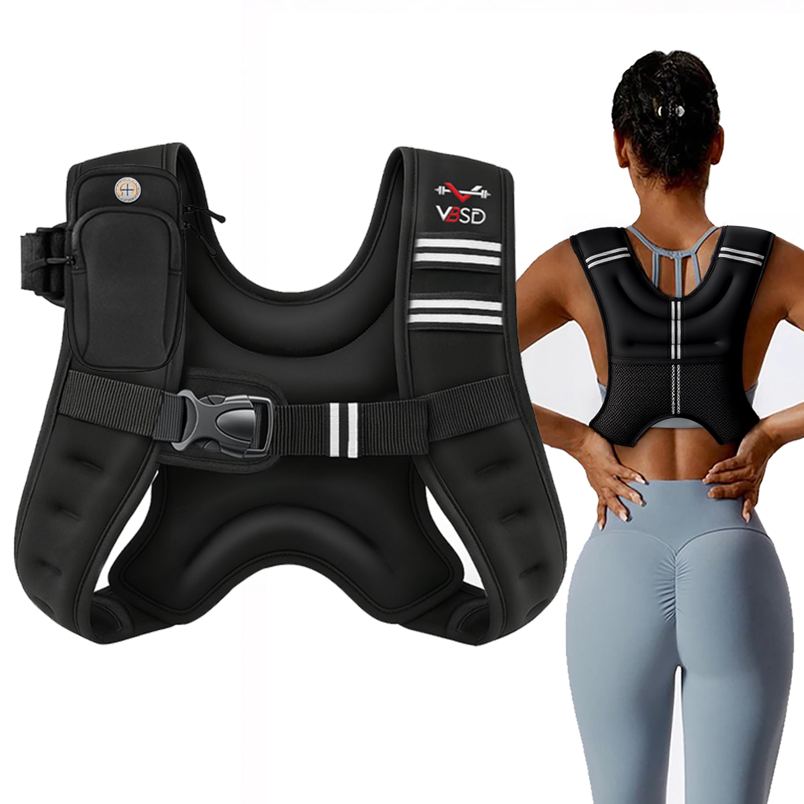 VBSD Weighted Vest Woman 6lb/8lb/12lb/16lb/20lb/25lb/30lb Weight Vest for Women Men Body Weight Vests for Walking Strength Training Running Workout Jogging Fitness