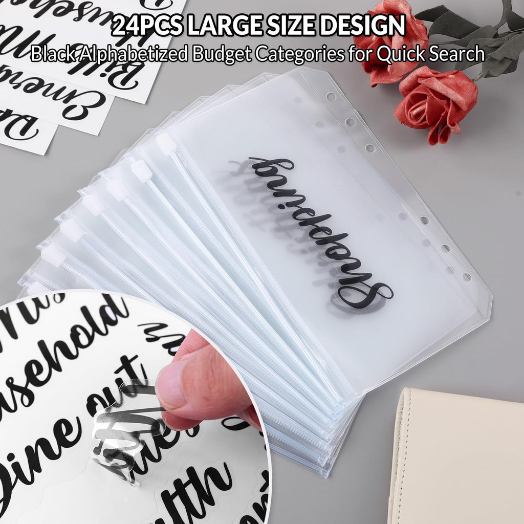 SKYDUE Budget Binder, Money Saving Binder with Zipper Envelopes, Cash Envelopes and Expense Budget Sheets for Budgeting