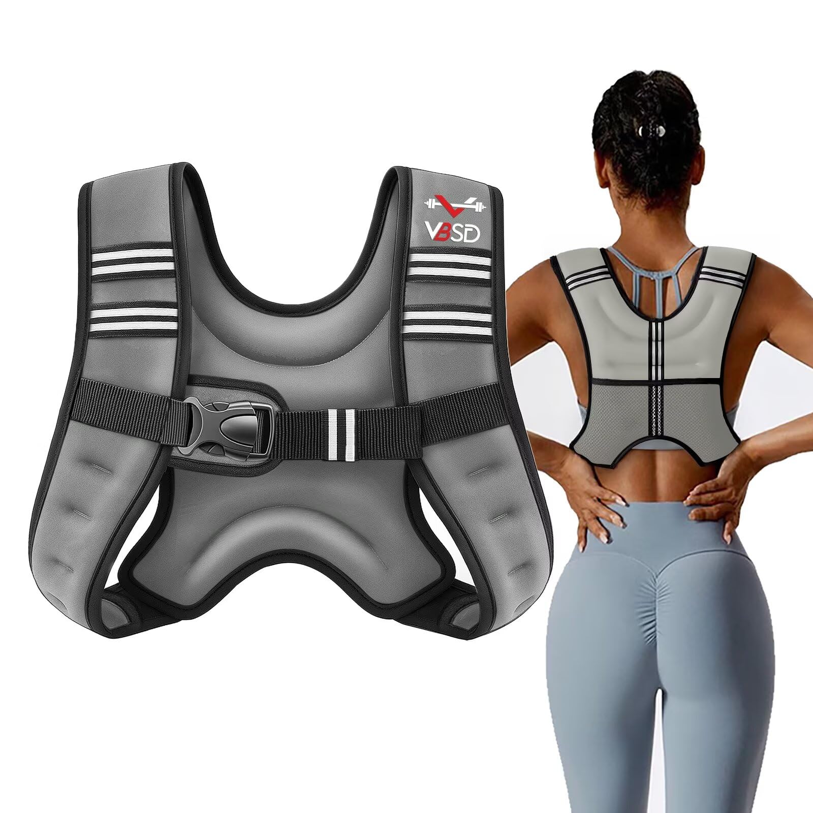 VBSD Weighted Vest Woman 6lb/8lb/12lb/16lb/20lb/25lb/30lb Weight Vest for Women Men Body Weight Vests for Walking Strength Training Running Workout Jogging Fitness
