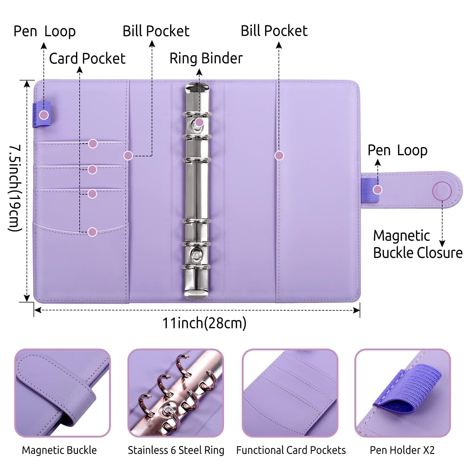 SKYDUE Budget Binder, Money Saving Binder with Zipper Envelopes, Cash Envelopes and Expense Budget Sheets for Budgeting