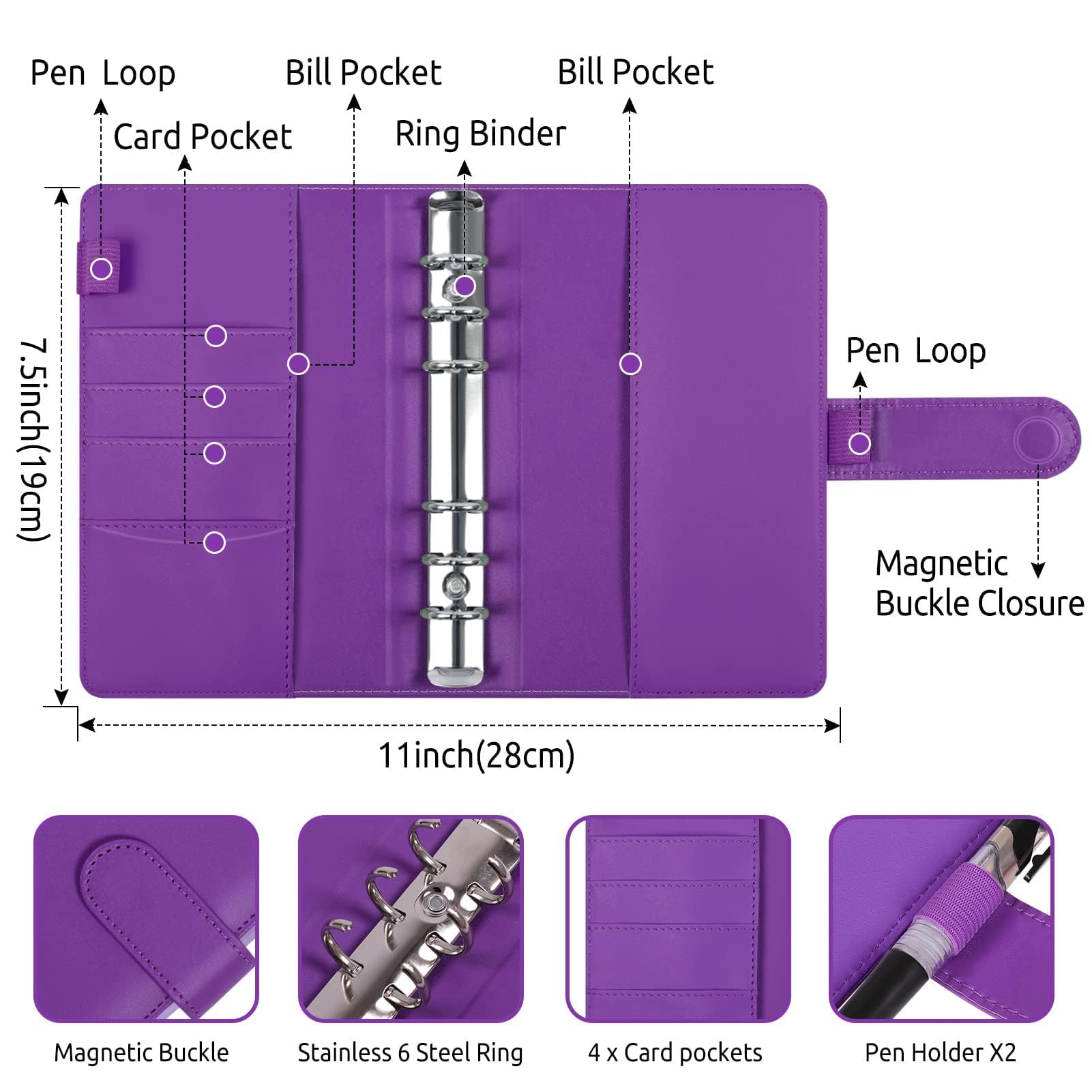 SKYDUE Budget Binder, Money Saving Binder with Zipper Envelopes, Cash Envelopes and Expense Budget Sheets for Budgeting