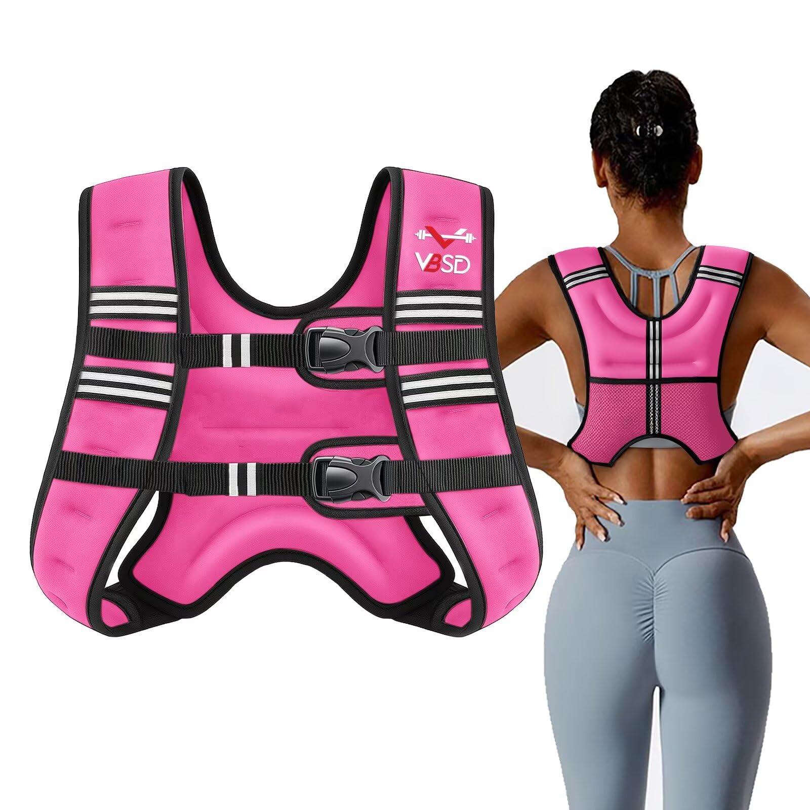 VBSD Weighted Vest Woman 6lb/8lb/12lb/16lb/20lb/25lb/30lb Weight Vest for Women Men Body Weight Vests for Walking Strength Training Running Workout Jogging Fitness