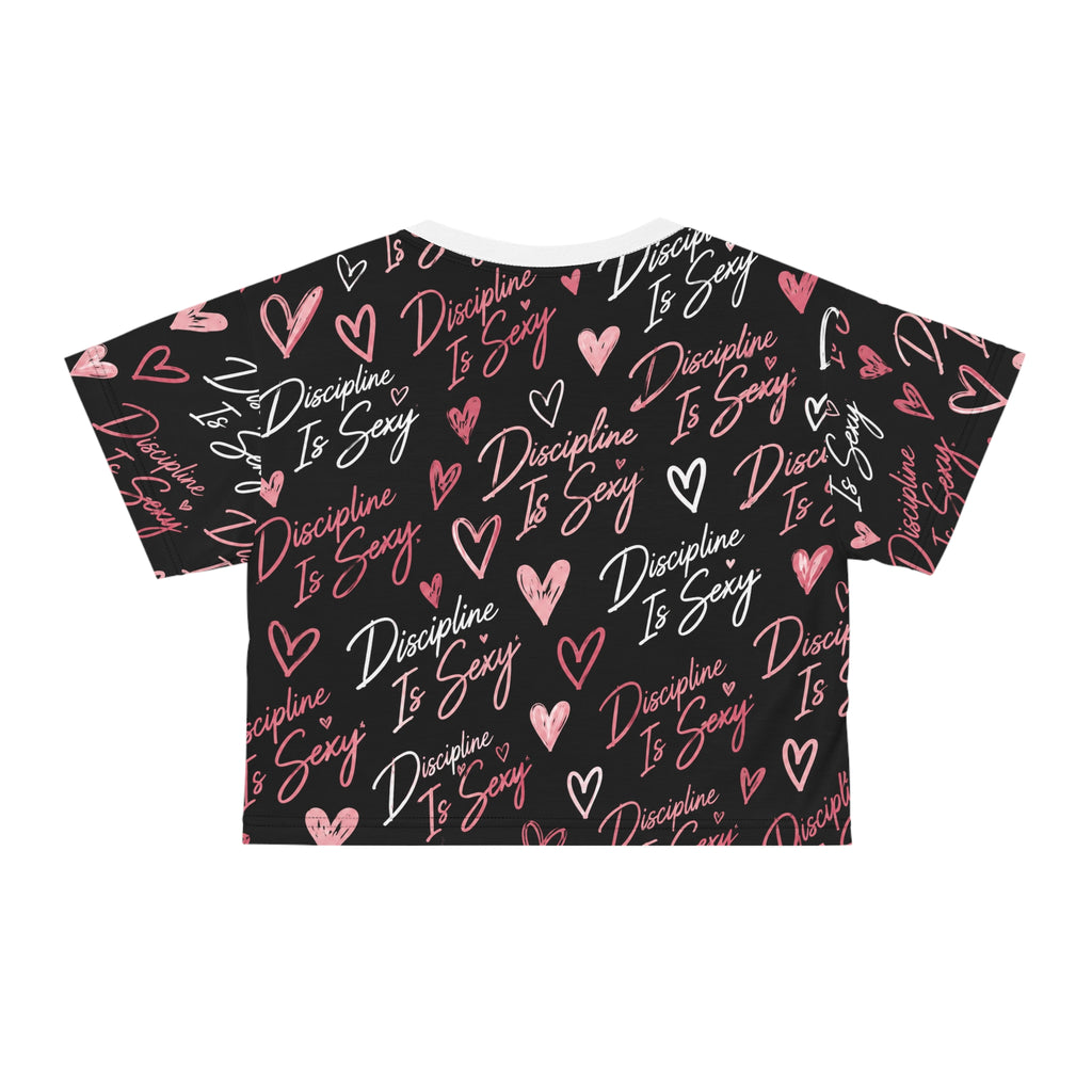 Discipline Is Sexy™ Signature MOVE Cropped Tee | Classic Black & Blush