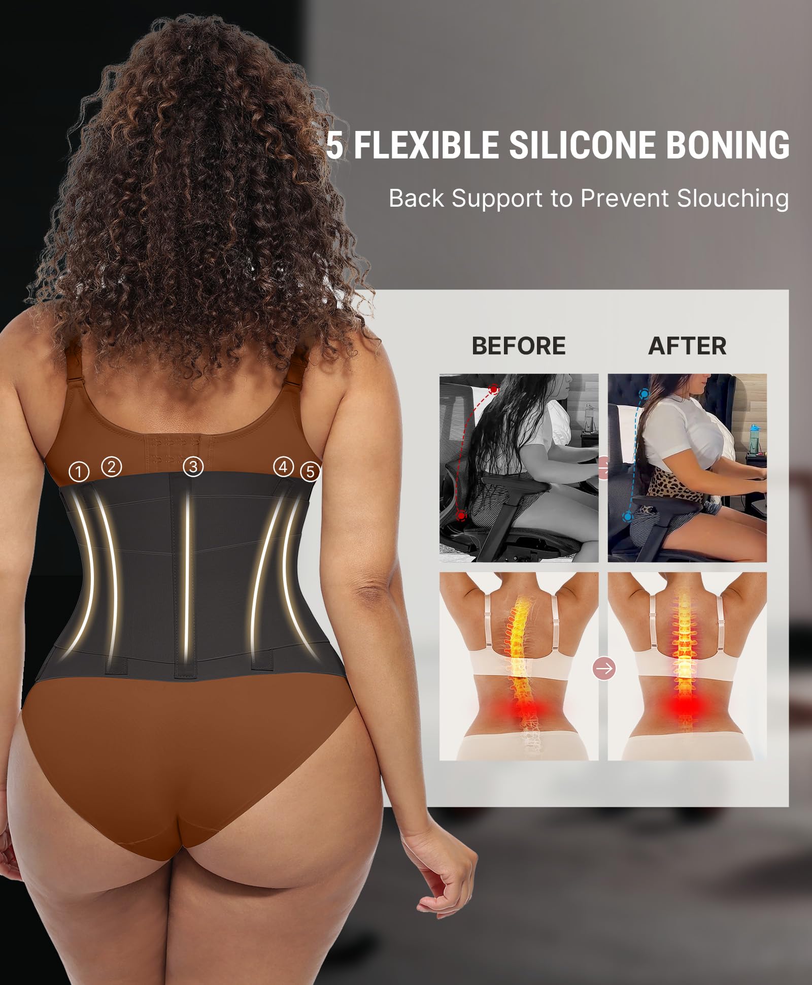 FeelinGirl Waist Trainer Belt Waist Cincher Trimmer Ab Belt Tummy Control Body Shaper with Triple Wrap Women and Men