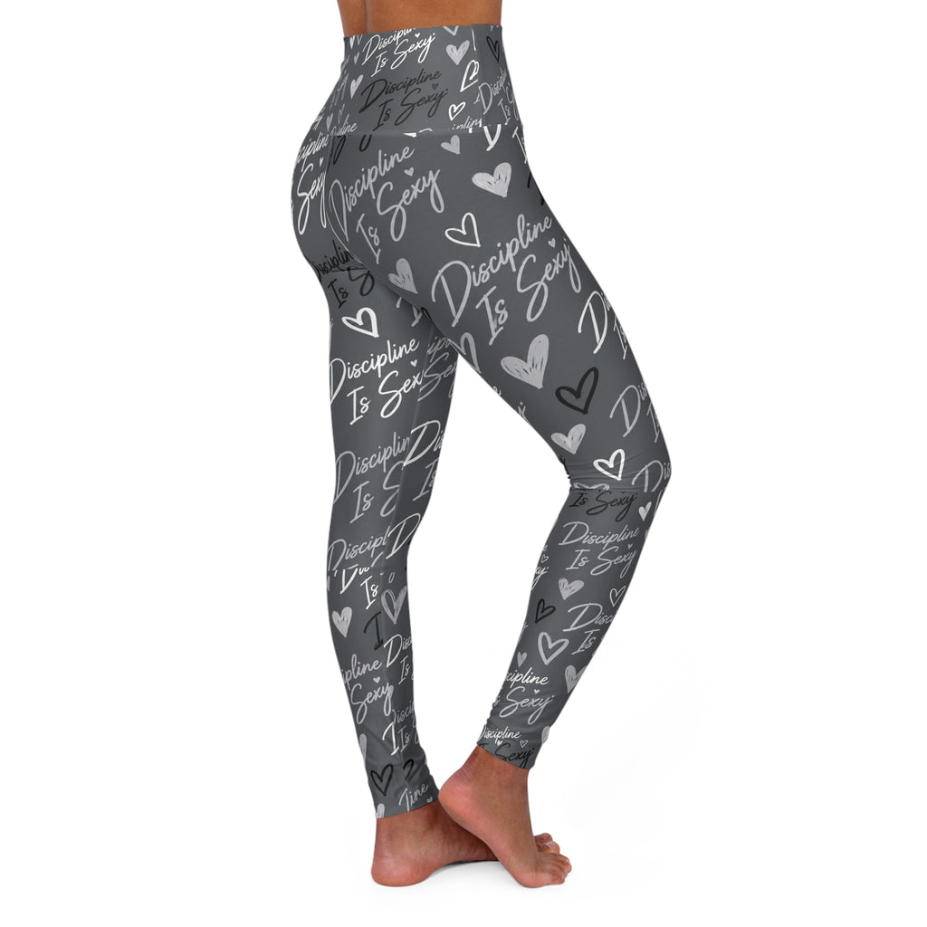 The Discipline Is Sexy™ Signature Leggings  Script Pattern  | Gray